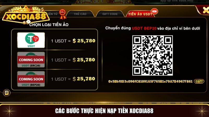 Quy trình nạp tiền với 4 bước cơ bản