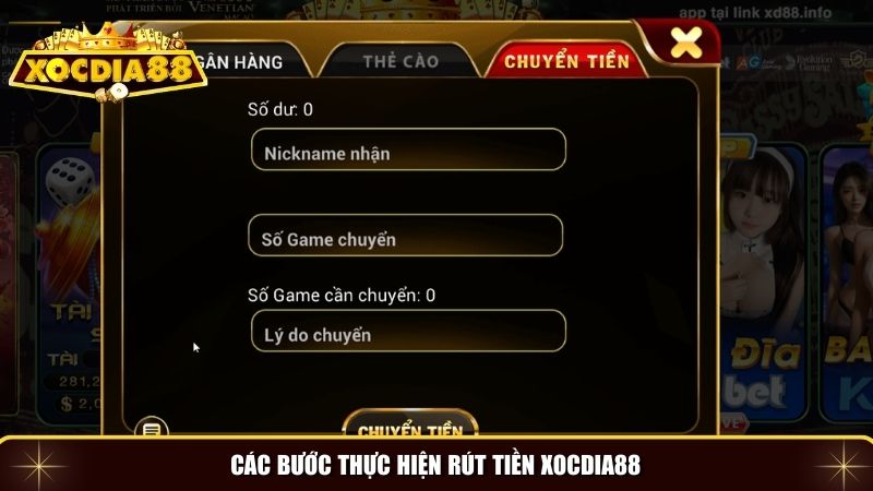 Quy trình rút tiền Xocdia88 dễ dàng nhất